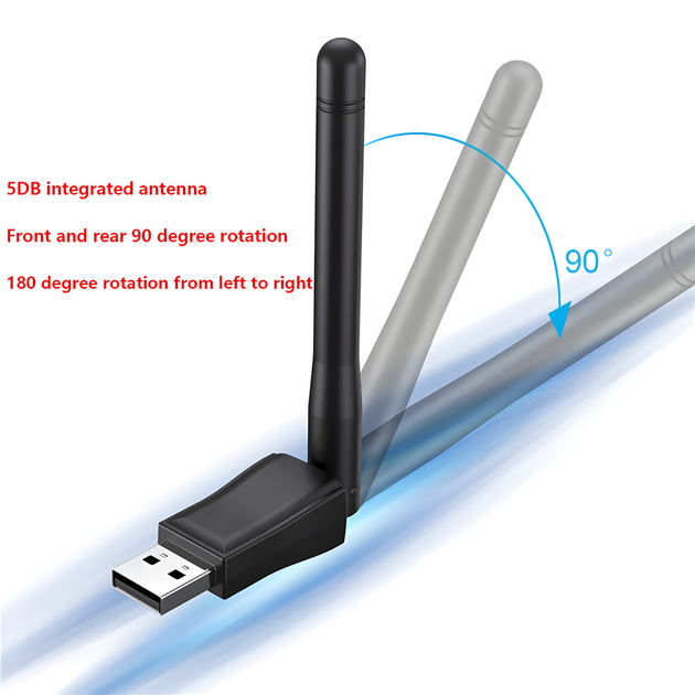 Адаптер Wi-Fi 150 Mbps USB с антенной для ПК и ноутбука 2.4 GHz - Фото 3 Адаптер Wi-Fi 150 Mbps USB с антенной для ПК и ноутбука 2.4 GHz - изображение 3
