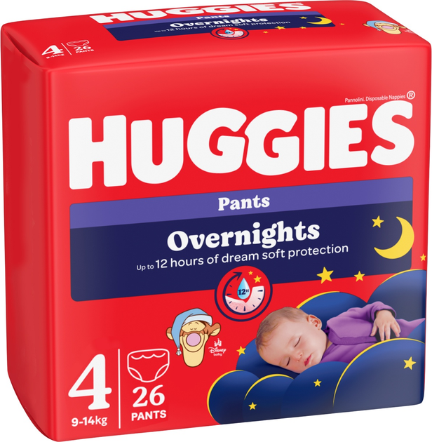 Pieluchomajtki Huggies Overnights rozmiar 4 9-14 kg 4 x 26 szt (5029054251546) - obraz 3