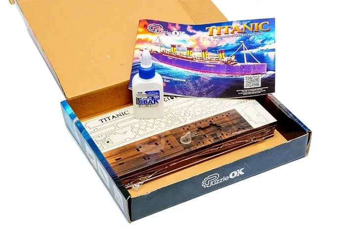 Деревянный 3D конструктор PuzzleOk корабль Титаник на подставке 269 деталей - Фото 7 Деревянный 3D конструктор PuzzleOk корабль Титаник на подставке 269 деталей - изображение 7