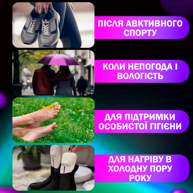 Електросушарка для взуття Shoes Dryer TVT-07 ультрафіолетова біла - Фото 5 Електросушарка для взуття Shoes Dryer TVT-07 ультрафіолетова біла - зображення 5