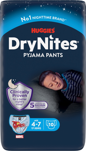 Pieluchomajtki Huggies DryNites dla chłopców rozmiar M 4-7 lat 17-30 kg 3 x 10 szt (5029054546949) - obraz 2