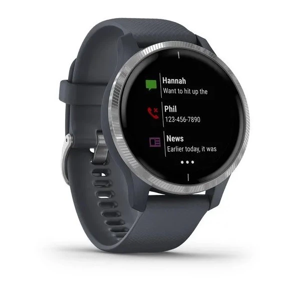 Смарт-годинник GARMIN Venu Silver Stainless Steel Bezel w. Granite Blue and Silicone B. (010-02173-01/03) - Фото 3 Смарт-годинник GARMIN Venu Silver Stainless Steel Bezel w. Granite Blue and Silicone B. (010-02173-01/03) - зображення 3