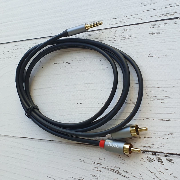 Аудіо кабель Hoco UPA10 Double Lotus AUX 3.5mm to 2RCA 1.5м Чорний - Фото 5 Аудіо кабель Hoco UPA10 Double Lotus AUX 3.5mm to 2RCA 1.5м Чорний - зображення 5
