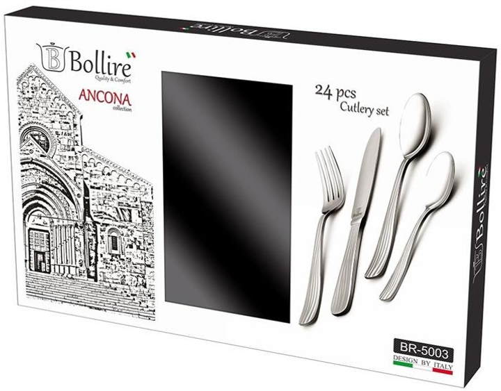 Zestaw sztućców Bollire Ancona stal nierdzewna (BR-5003) 24 szt (4752132000651) - obraz 2