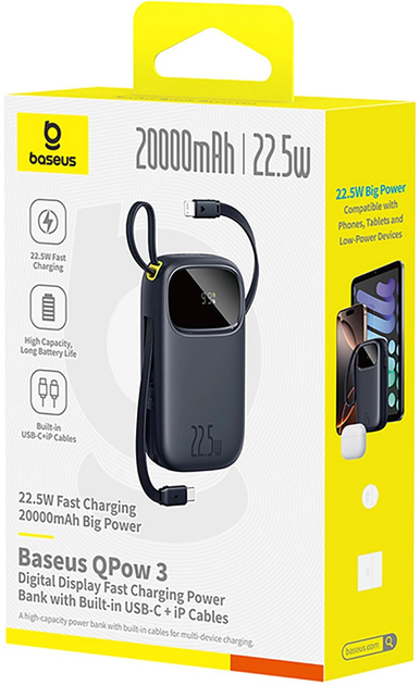 Powerbank Baseus EnerFill FC31 20000 mAh 22.5W Black (6932172691196) - obraz 5