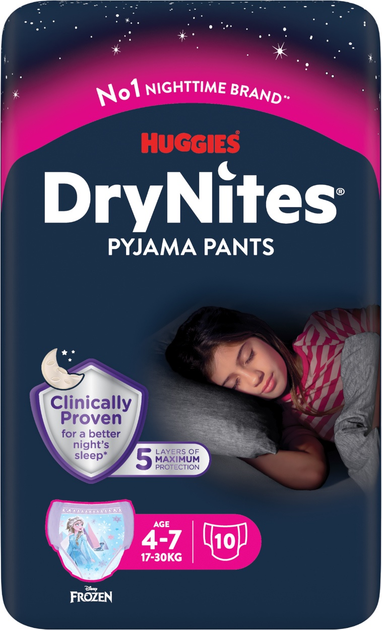 Pieluchomajtki Huggies DryNites dla dziewczynek rozmiar M 4-7 lat 17-30 kg 3 x 10 szt (5029054546963) - obraz 2