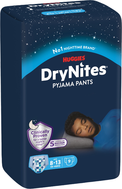 Pieluchomajtki Huggies DryNites dla chłopców rozmiar L 8-13 lat 30-48 kg 3 x 9 szt (5029054546987) - obraz 3