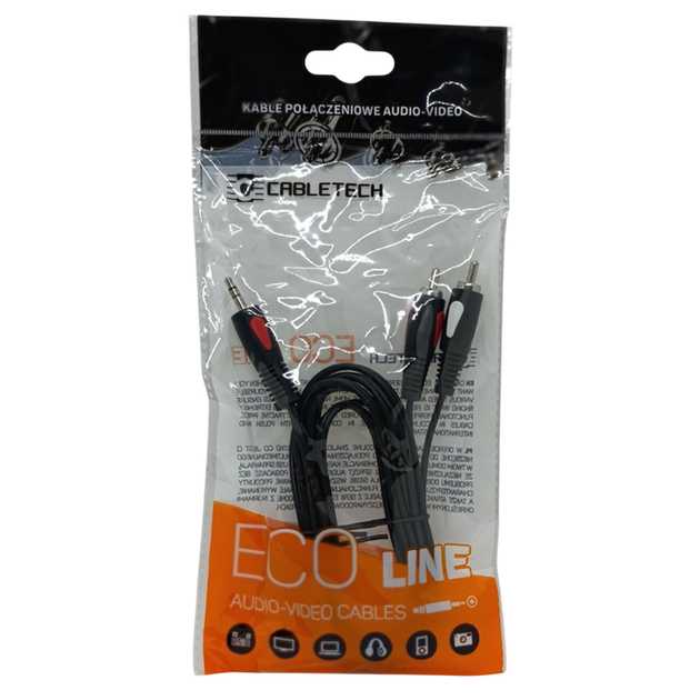 Audio Кабель Cabletech Eco-line jack 3.5 - 2RCA Cable 1м Black - Фото 8 Audio Кабель Cabletech Eco-line jack 3.5 - 2RCA Cable 1м Black - изображение 8