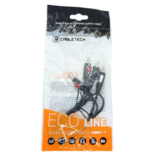 Audio - Video Инсертный Кабель Cabletech Eco-line 2RCA - 2RCA Cable 0.5м Black - Фото 8 Audio - Video Инсертный Кабель Cabletech Eco-line 2RCA - 2RCA Cable 0.5м Black - изображение 8