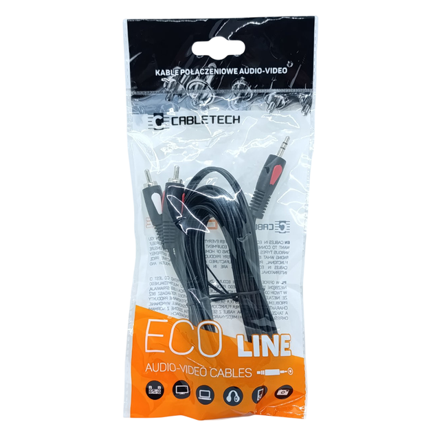 Audio Кабель Cabletech Eco-line jack 3.5 - 2RCA Cable 3м Black - Фото 9 Audio Кабель Cabletech Eco-line jack 3.5 - 2RCA Cable 3м Black - изображение 9