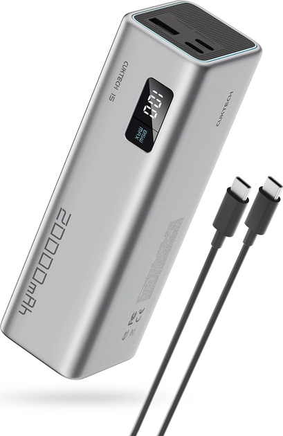 Powerbank Cuktech CUKP200XGLGR 20000 mAh 100W Grey (6973886190773) - obraz 1