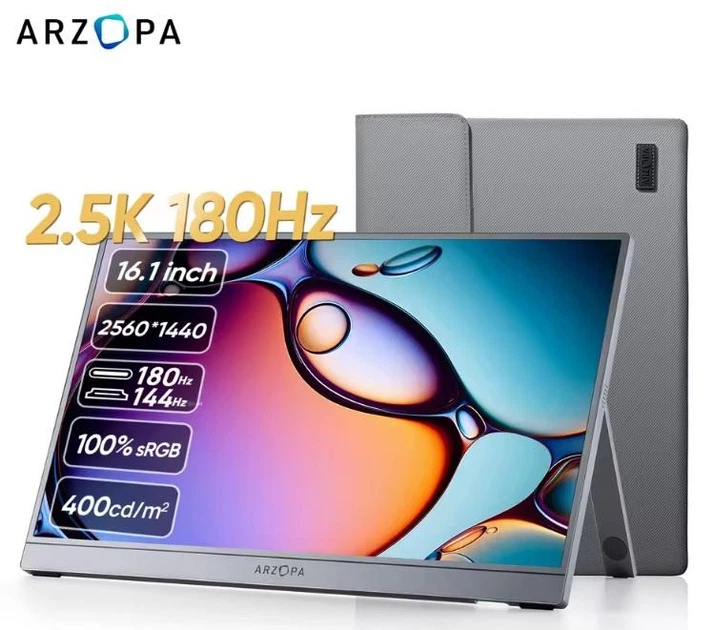 Портативний ігровий монітор ARZOPA Z3FC 16,1 дюйма 2,5K 180 Гц