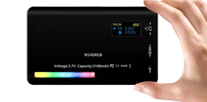 Світлодіодне світло для відеозйомки BTFOOR W140 LED RGB 3100mAh 2500-9000K Black - изображение 10