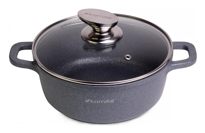 Кастрюля Kamille Landes Grey 2.3л с литыми алюминиевыми ручками (KM-4424) - Фото 1 Кастрюля Kamille Landes Grey 2.3л с литыми алюминиевыми ручками (KM-4424) - изображение 1