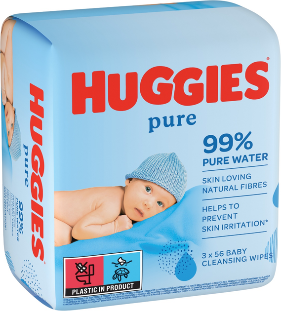 Chusteczki nawilżane dla niemowląt Huggies Pure 4 x 168 szt (5029053550091/4) - obraz 3