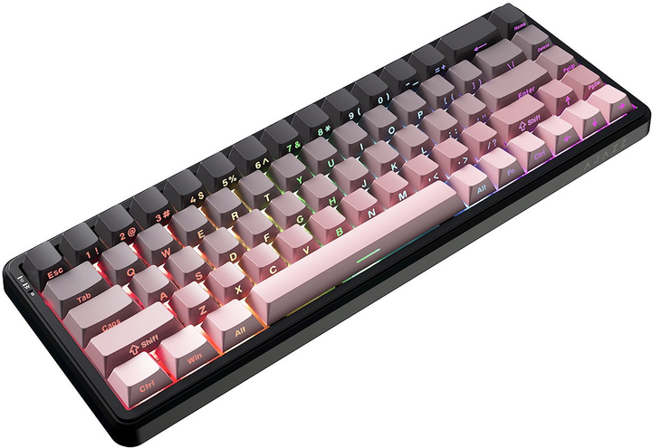 Klawiatura przewodowa Ajazz AK680 MAX Magnetic Rice Switch USB Czarny/Różowy (AK680-M-GP-A) - obraz 3