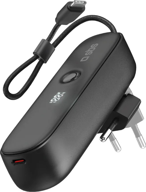 Powerbank SBS Hybrid PD 5000 mAh 20W Black (8018417499104) - obraz 1
