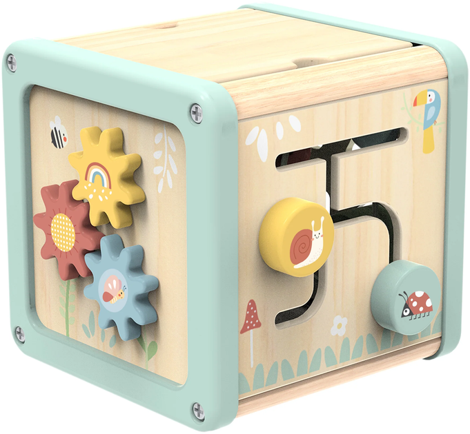 Drewniany sorter  Woopie GREEN Multifunkcyjna kostka edukacyjna (5906280652692) - obraz 5