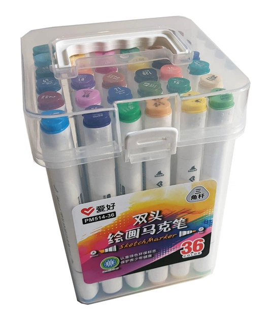 Набор скетч-маркеров Aihao sketchmarker 36 шт для рисования двусторонних (PM514-36) - Фото 2 Набор скетч-маркеров Aihao sketchmarker 36 шт для рисования двусторонних (PM514-36) - изображение 2