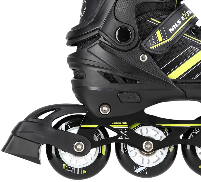Łyżworolki Nils Extreme NH18191 2 w 1 rozmiar M Czarno-limonowe (5907695591392) - obraz 6