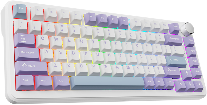 Klawiatura przewodowa Ajazz AK820 Max Magnetic switch USB Biały/Fioletowy (AK820MAX-WM-PWB) - obraz 4