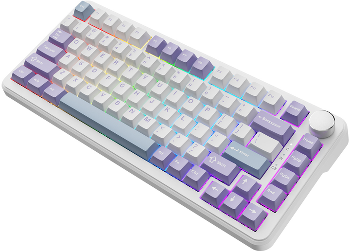 Klawiatura przewodowa Ajazz AK820 Max Magnetic switch USB Biały/Fioletowy (AK820MAX-WM-PWB) - obraz 5