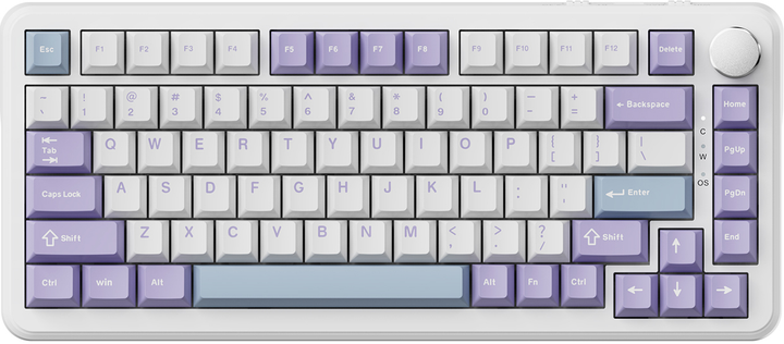 Klawiatura przewodowa Ajazz AK820 Max Magnetic switch USB Biały/Fioletowy (AK820MAX-WM-PWB) - obraz 6