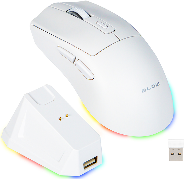 Mysz Blow Adrenaline Omega Wireless/Bluetooth/USB White (5900804147732) - obraz 1