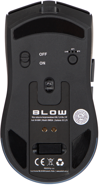 Mysz Blow Adrenaline Omega Wireless/Bluetooth/USB Black (5900804147725) - obraz 3