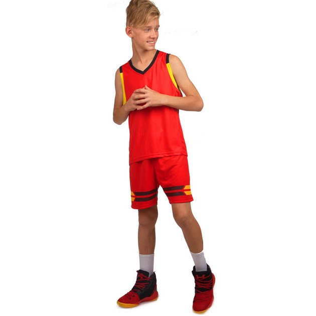 Форма баскетбольна дитяча LingoChamp 8019T M зріст 165 см Red-Black-Yellow - зображення 2