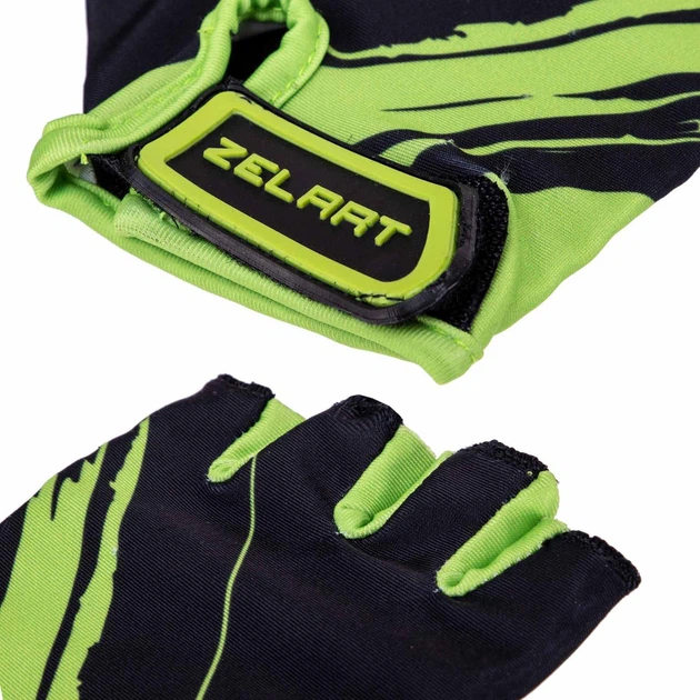 Перчатки для фитнеса перчатки спортивные Zelart Fitness 3887 размер XL Black-Green - изображение 5