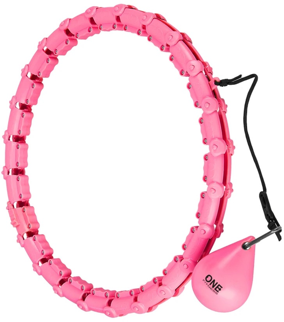 Hula-hop HMS OHA02 Pink z wypustkami i obciążnikiem One Fitness + pas BR160 (5907695552928) - obraz 2