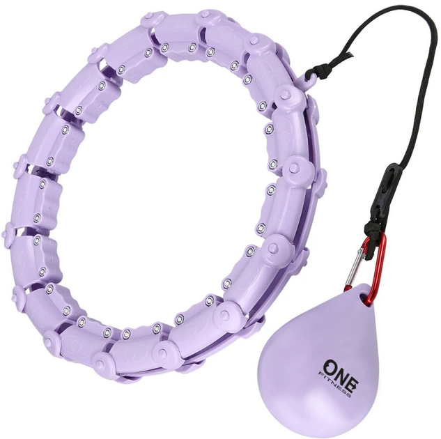 Hula-hop HMS OHA02 Violet z wypustkami i obciążnikiem One Fitness + pas BR160 (5907695552935) - obraz 2
