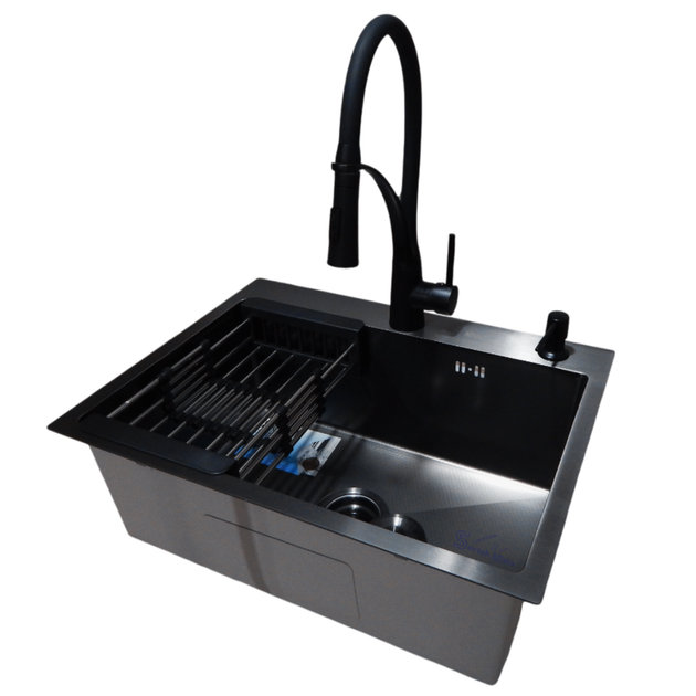 Кухонна мйка 4-в-1 (комплект) Kraft NANO BLACK PVD HS60*45 (3.0