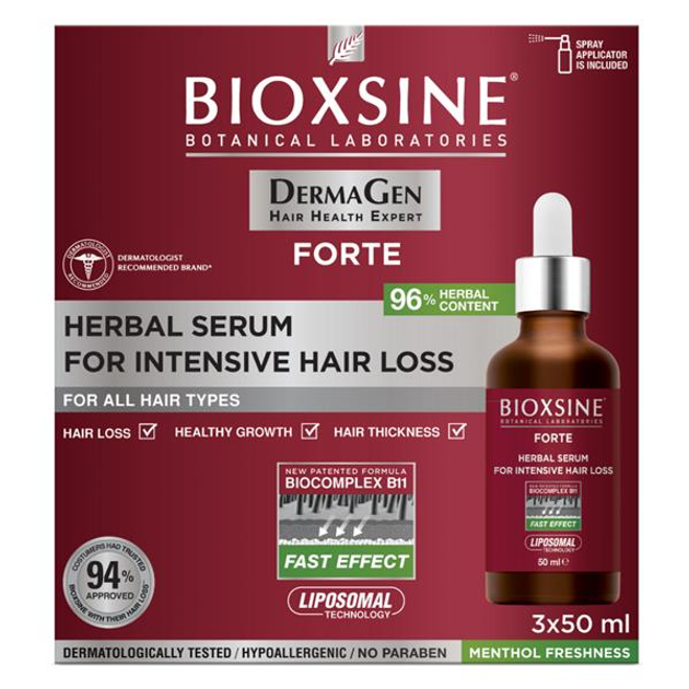 Serum przeciw wypadaniu włosów Bioxsine DermaGen Forte 3 szt x 50 ml (8680512629214/8680512630173) - obraz 1