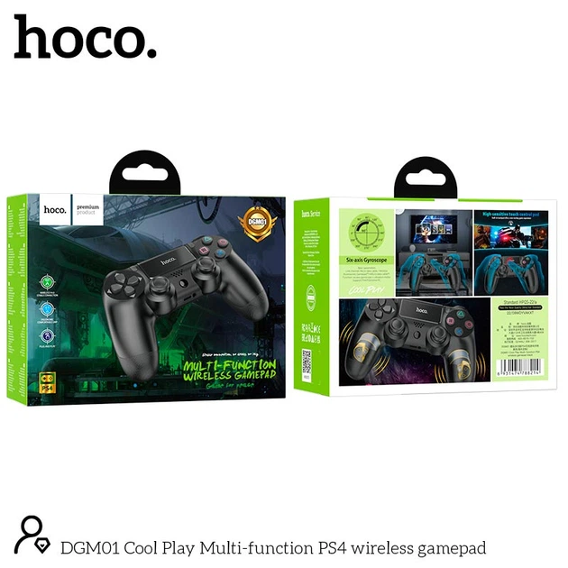 Ігровий контролер HOCO Cool Play Multi-function PS4 бездротовий gamepad DGM01 |6 axis Gyroscope| Black - зображення 10