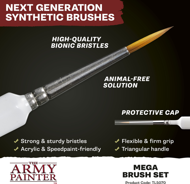 Набір пензлів The Army Painter Mega Brush Set 10 шт (5713799507005) - зображення 4