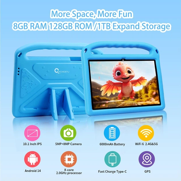 Планшет 10.1" CWOWDEFU C18W 10.1" (4+4)/128ГБ 8 ядер Android 14 6000 mAh Голубой Б/В - изображение 2