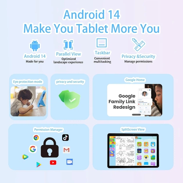 Планшет 10.1" CWOWDEFU C18W 10.1" (4+4)/128ГБ 8 ядер Android 14 6000 mAh Голубой Б/В - изображение 3