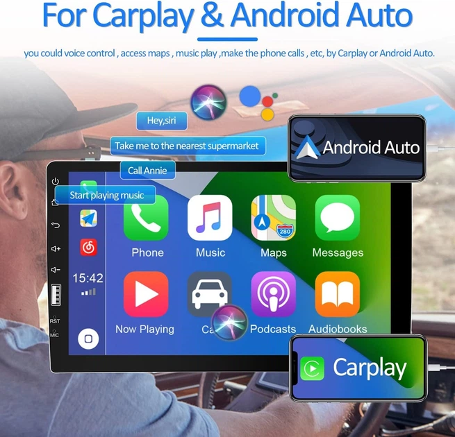 Автомагнитола OiLiehu SH1AM10O / 9" / Сенсорная / Apple CarPlay / Android Auto / Bluetooth / FM / USB / AUX / 1DIN Б/В - изображение 2