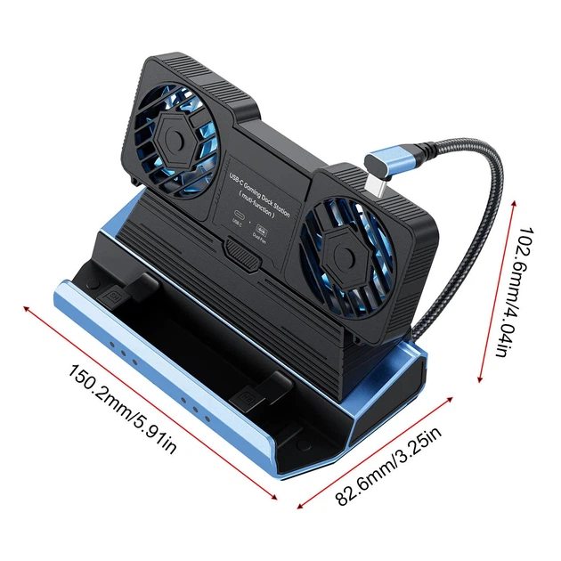 Ігрова станція YCE 9 В 1 для Steam Deck Asus ROG Ally Lenovo Legion Go HDMI LAN SD PD100W RGB Cooling - изображение 3