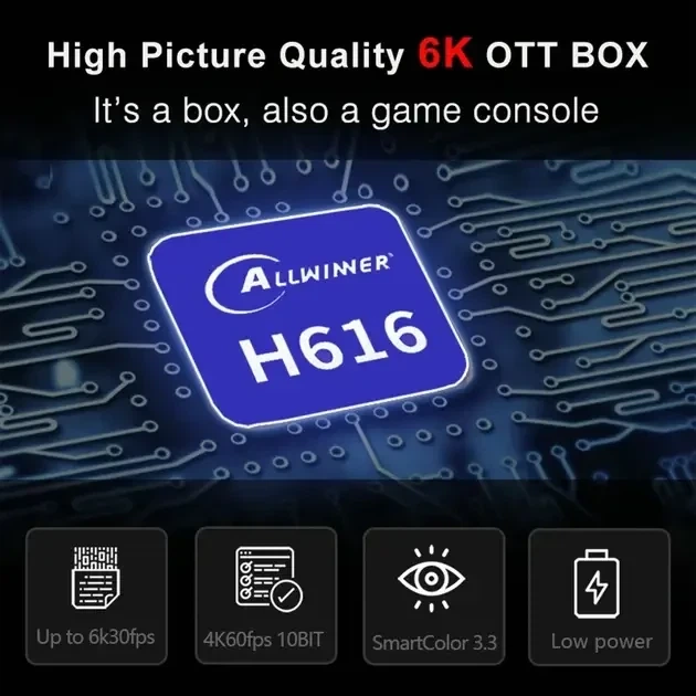 Смарт ТВ приставка Android 10.0 для телевізора Н96 4/64GB Wi-Fi Smart TV BoX - зображення 6