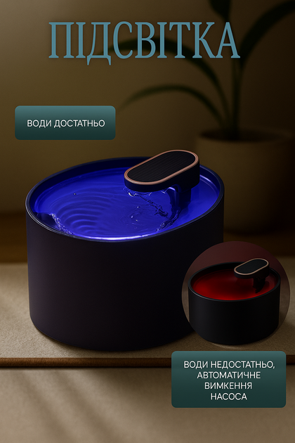 Автопоилка для кошек и собак, 3л / Бесшумный фонтанчик с фильтрацией и USB-питанием - изображение 3