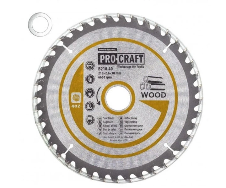 Пильный диск по дереву. Распилочный диск ProCraft B210.40 40T - Фото 1 Пильный диск по дереву. Распилочный диск ProCraft B210.40 40T - изображение 1