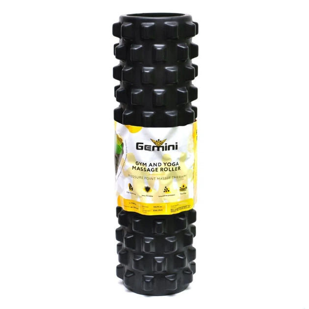 Роллер для йоги и пилатеса Grid Bubble Roller Gemini Sport G0010-BK 45х14 см - изображение 3
