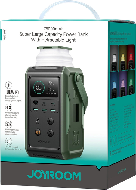 УМБ Joyroom JR-PBF10 75000 mAh 100W Green (6956116712662) - зображення 9