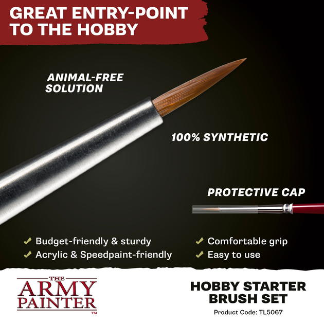 Zestaw pędzli The Army Painter Hobby Starter Brush Set 3 szt (5713799506701) - obraz 3