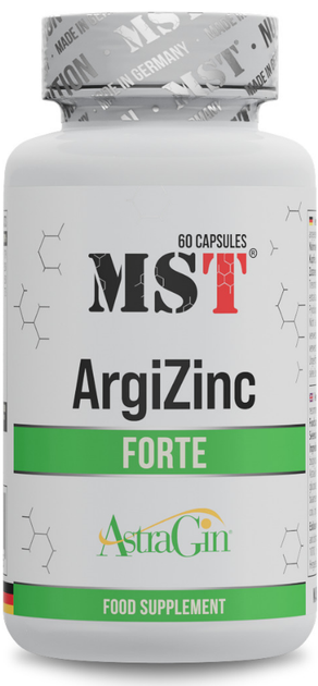 L-аргинин цинк MST ArgiZinc Forte 60 капсул – фото, отзывы