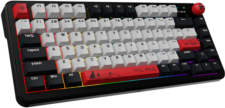 Klawiatura bezprzewodowa Ajazz AK820 Max Avocado switch USB/Bluetooth Czarny/Szary (AK820MAX-AS-BG) - obraz 3