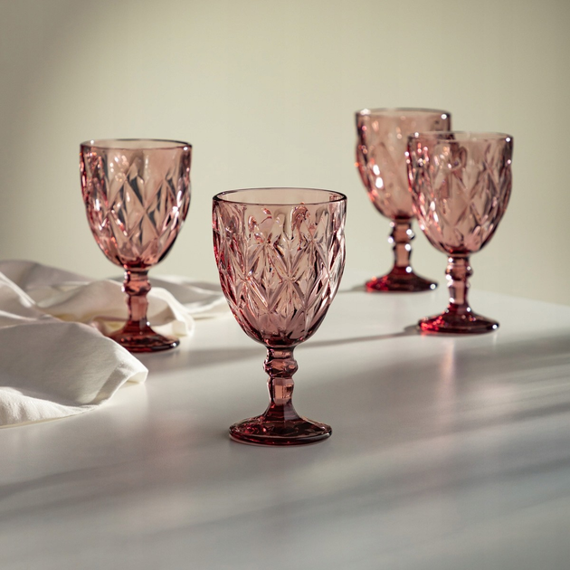 Zestaw kieliszków Homla LUNO do wina różowy 340 ml 4 szt (5906496748219) - obraz 4